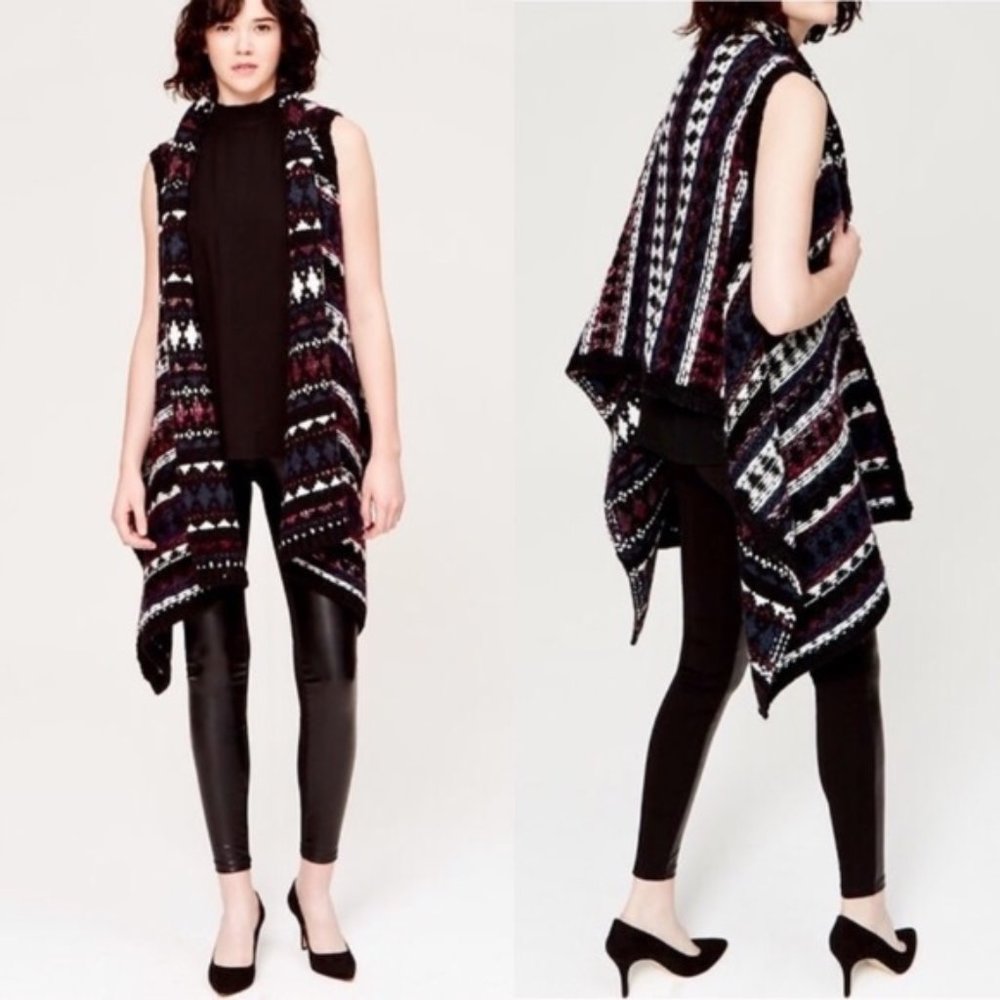 Ann Taylor Loft  Sweater  Aztec Vest poncho
